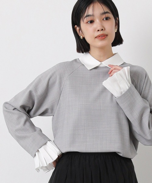 margaux（マルゴー）の「襟付きカフスＳＥＴブラウス（シャツ/ブラウス・レディース・ブラック/ライトグレー・FREE）」の19枚目の写真