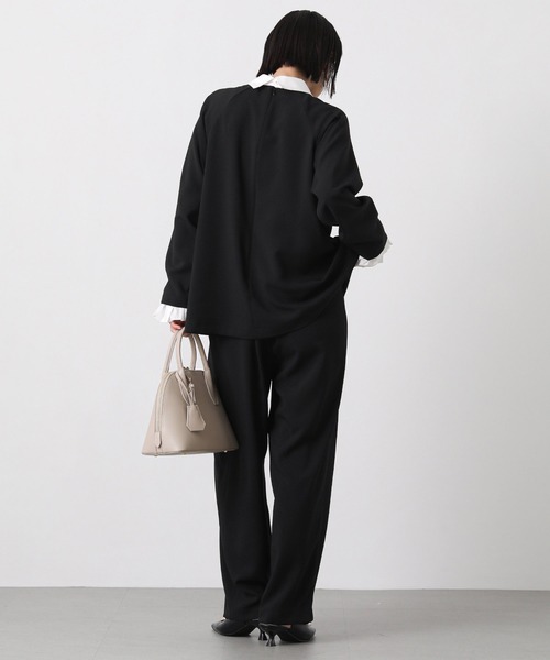 margaux（マルゴー）の「襟付きカフスＳＥＴブラウス（シャツ/ブラウス・レディース・ブラック/ライトグレー・FREE）」の5枚目の写真