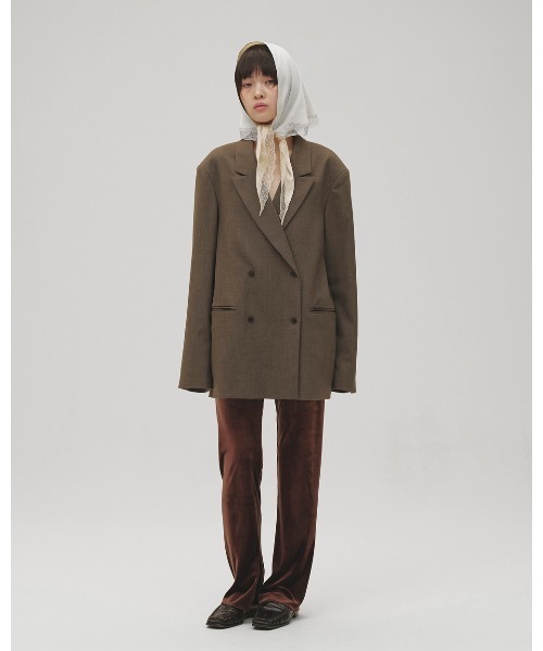 TODAYFUL(トゥデイフル)の「Twill Double Jacket(テーラードジャケット・レディース・ブルー系その他/グレイッシュベージュ/ブラック・38inch/36inch)」の18枚目の写真
