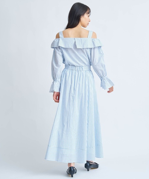 NOELA（ノエラ）の「ストライプフレアスカート（スカート・レディース・ベージュ/オフホワイト/ブルー・S/M）」の22枚目の写真