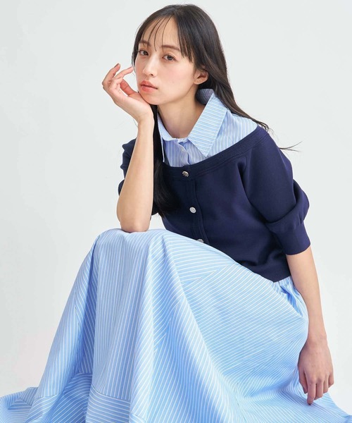 NOELA（ノエラ）の「ストライプフレアスカート（スカート・レディース・ベージュ/オフホワイト/ブルー・S/M）」の20枚目の写真