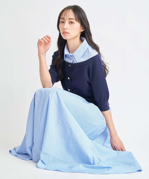 NOELA（ノエラ）の「ストライプフレアスカート（スカート・レディース・ベージュ/オフホワイト/ブルー・S/M）」の19枚目の写真