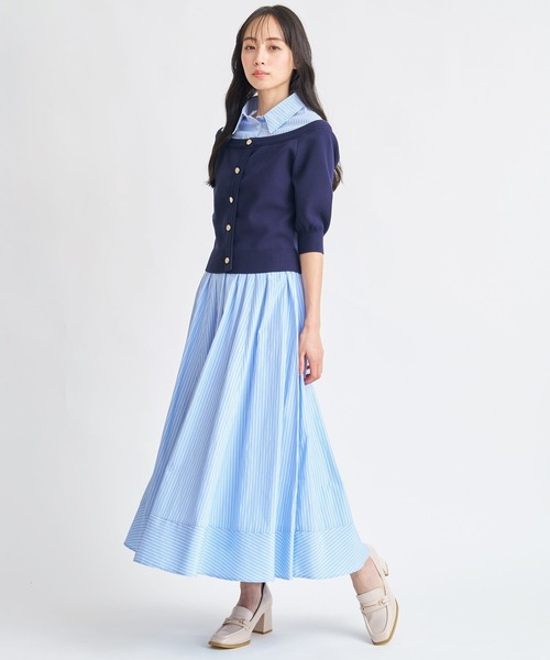 NOELA（ノエラ）の「ストライプフレアスカート（スカート・レディース・ベージュ/オフホワイト/ブルー・S/M）」の18枚目の写真