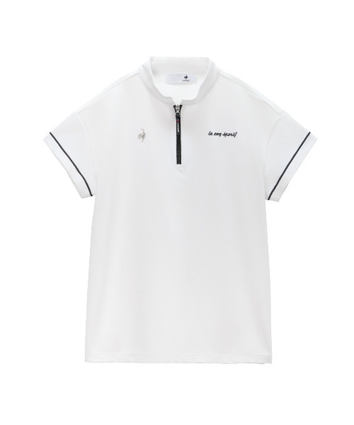 le coq sportif GOLF(ルコックスポルティフゴルフ)の「【ワイドシルエット】ハーフジップ半袖シャツ(Tシャツ/カットソー・レディース・ホワイト/ピンク/ブルー/ブラック・3L/XL/L/M/S)」の2枚目の写真
