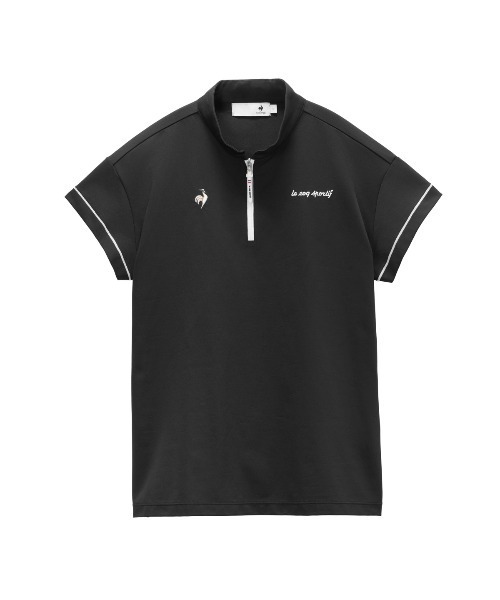 le coq sportif GOLF(ルコックスポルティフゴルフ)の「【ワイドシルエット】ハーフジップ半袖シャツ(Tシャツ/カットソー・レディース・ホワイト/ピンク/ブルー/ブラック・3L/XL/L/M/S)」の1枚目の写真