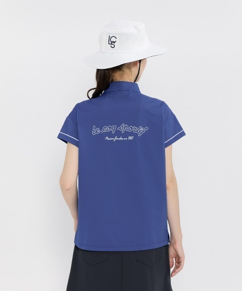 le coq sportif GOLF(ルコックスポルティフゴルフ)の「【ワイドシルエット】ハーフジップ半袖シャツ(Tシャツ/カットソー・レディース・ホワイト/ピンク/ブルー/ブラック・3L/XL/L/M/S)」の7枚目の写真
