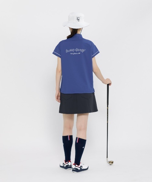le coq sportif GOLF(ルコックスポルティフゴルフ)の「【ワイドシルエット】ハーフジップ半袖シャツ(Tシャツ/カットソー・レディース・ホワイト/ピンク/ブルー/ブラック・3L/XL/L/M/S)」の11枚目の写真