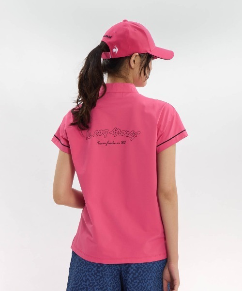 le coq sportif GOLF(ルコックスポルティフゴルフ)の「【ワイドシルエット】ハーフジップ半袖シャツ(Tシャツ/カットソー・レディース・ホワイト/ピンク/ブルー/ブラック・3L/XL/L/M/S)」の12枚目の写真