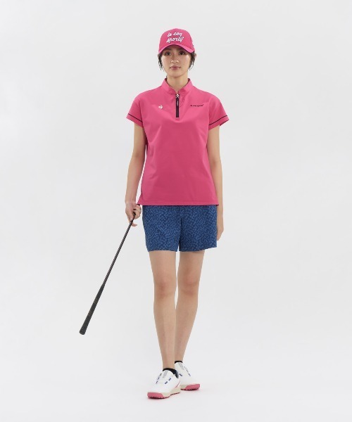 le coq sportif GOLF(ルコックスポルティフゴルフ)の「【ワイドシルエット】ハーフジップ半袖シャツ(Tシャツ/カットソー・レディース・ホワイト/ピンク/ブルー/ブラック・3L/XL/L/M/S)」の19枚目の写真