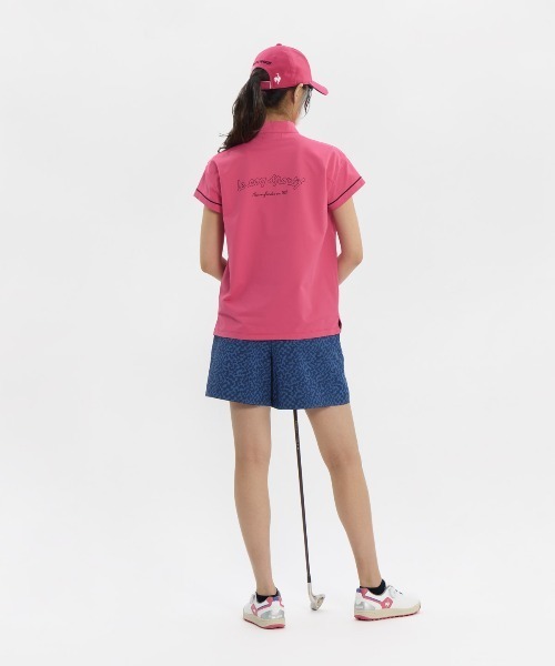 le coq sportif GOLF(ルコックスポルティフゴルフ)の「【ワイドシルエット】ハーフジップ半袖シャツ(Tシャツ/カットソー・レディース・ホワイト/ピンク/ブルー/ブラック・3L/XL/L/M/S)」の20枚目の写真