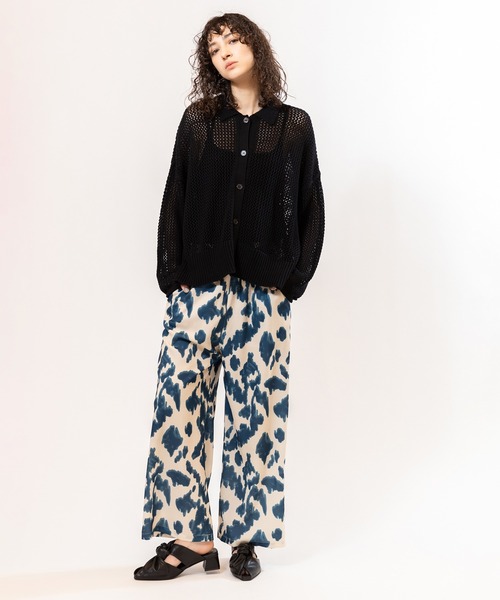 OSMOSIS（オズモーシス）の「ポロカラーメッシュニットカーディガン（ニット/セーター・レディース・レッド/ホワイト/ブラック・ONE SIZE）」の13枚目の写真