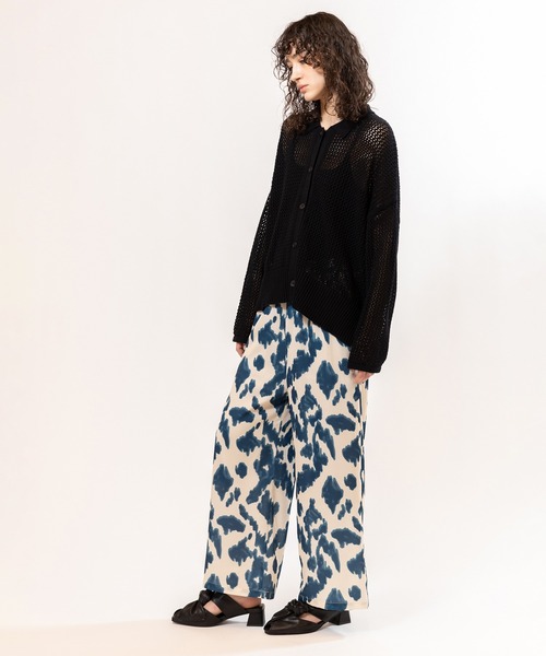 OSMOSIS（オズモーシス）の「ポロカラーメッシュニットカーディガン（ニット/セーター・レディース・レッド/ホワイト/ブラック・ONE SIZE）」の14枚目の写真