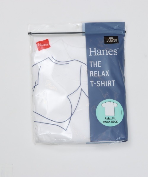 HANES(ヘインズ)の「【Hanes/ヘインズ】メンズ Hanes THE RELAX リラックスフィット モックネックTシャツ(Tシャツ/カットソー・メンズ・ブラック/ホワイト・XL/L/M/S)」の8枚目の写真