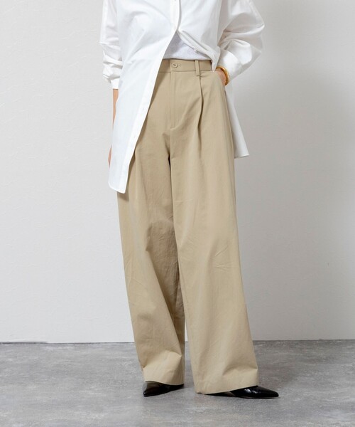 MAQWEL（マクウェル）の「【MAQWEL/マクウェル】ウォッシャブルカーブチノパンツ（チノパンツ・レディース・ブラック/ベージュ・M/S）」の2枚目の写真