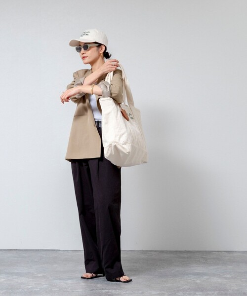 MAQWEL（マクウェル）の「【MAQWEL/マクウェル】ウォッシャブルカーブチノパンツ（チノパンツ・レディース・ブラック/ベージュ・M/S）」の3枚目の写真