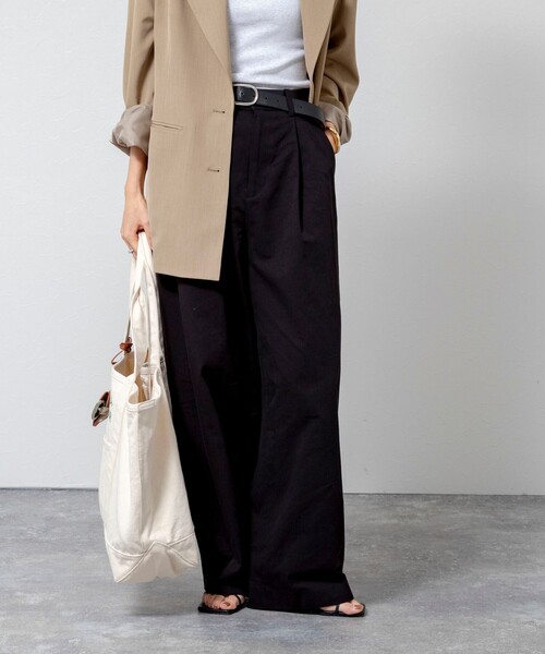 MAQWEL（マクウェル）の「【MAQWEL/マクウェル】ウォッシャブルカーブチノパンツ（チノパンツ・レディース・ブラック/ベージュ・M/S）」の8枚目の写真