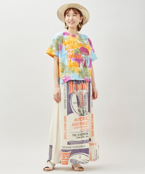 チャイハネ（チャイハネ）の「【チャイハネ】ヒピタイTシャツ（Tシャツ/カットソー・レディース・ブルー/ベージュ/オレンジ・FREE）」の9枚目の写真