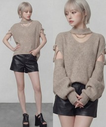 DURAS（デュラス）の「アームカバー+スリーブレスニットトップ（ニット/セーター）」