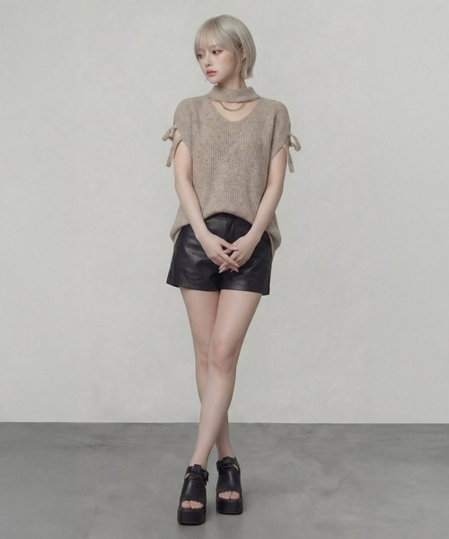 DURAS(デュラス)の「アームカバー+スリーブレスニットトップ(ニット/セーター・レディース・グレー/ホワイト/ベージュ・FREE)」の20枚目の写真