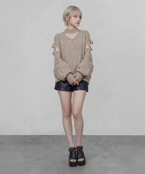 DURAS（デュラス）の「アームカバー+スリーブレスニットトップ（ニット/セーター・レディース・グレー/ホワイト/ベージュ・FREE）」の16枚目の写真