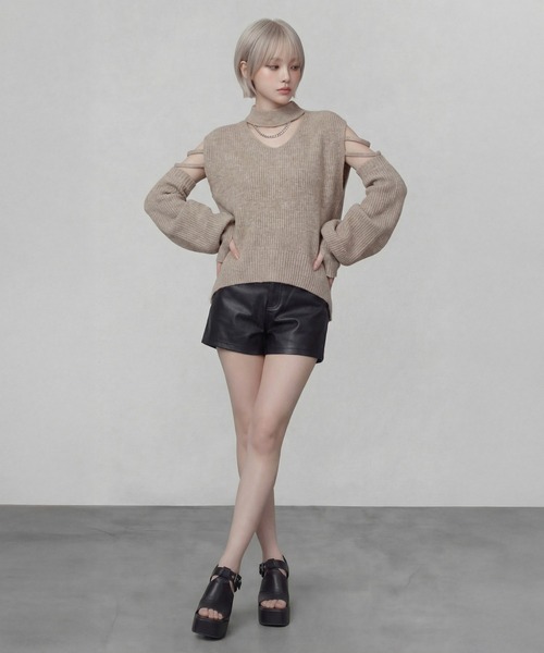 DURAS（デュラス）の「アームカバー+スリーブレスニットトップ（ニット/セーター・レディース・グレー/ホワイト/ベージュ・FREE）」の17枚目の写真