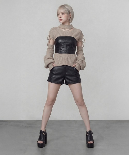 DURAS（デュラス）の「アームカバー+スリーブレスニットトップ（ニット/セーター・レディース・グレー/ホワイト/ベージュ・FREE）」の21枚目の写真