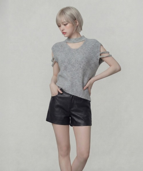 DURAS(デュラス)の「アームカバー+スリーブレスニットトップ(ニット/セーター・レディース・グレー/ホワイト/ベージュ・FREE)」の4枚目の写真