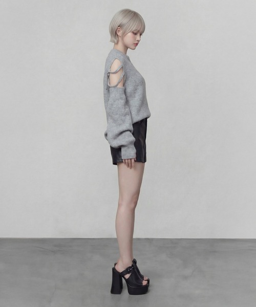 DURAS(デュラス)の「アームカバー+スリーブレスニットトップ(ニット/セーター・レディース・グレー/ホワイト/ベージュ・FREE)」の9枚目の写真