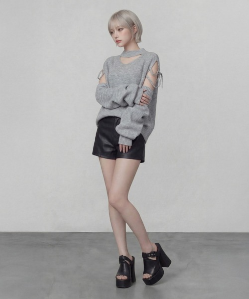 DURAS(デュラス)の「アームカバー+スリーブレスニットトップ(ニット/セーター・レディース・グレー/ホワイト/ベージュ・FREE)」の7枚目の写真