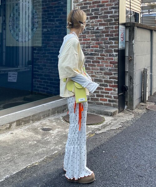 HELLO.SANFRANCISCO(ハローサンフランシスコ)の「【HELLO.SANFRANCISCO/ハローサンフランシスコ】ドット柄シャーリングパンツ(その他パンツ・レディース・ブラック/ホワイト・MEDIUM/SMALL)」の13枚目の写真