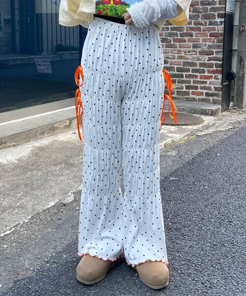 HELLO.SANFRANCISCO(ハローサンフランシスコ)の「【HELLO.SANFRANCISCO/ハローサンフランシスコ】ドット柄シャーリングパンツ(その他パンツ・レディース・ブラック/ホワイト・MEDIUM/SMALL)」の15枚目の写真
