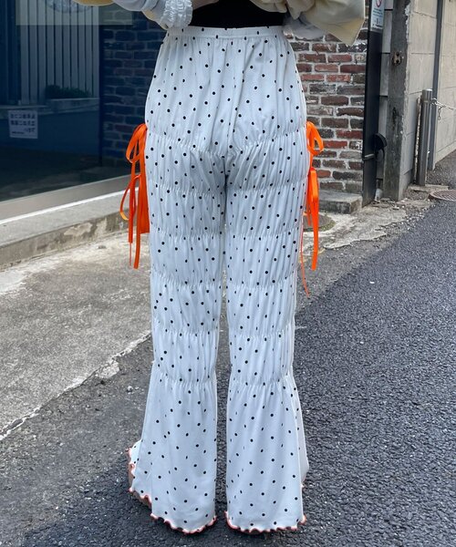 HELLO.SANFRANCISCO(ハローサンフランシスコ)の「【HELLO.SANFRANCISCO/ハローサンフランシスコ】ドット柄シャーリングパンツ(その他パンツ・レディース・ブラック/ホワイト・MEDIUM/SMALL)」の17枚目の写真