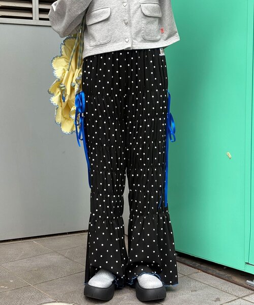 HELLO.SANFRANCISCO(ハローサンフランシスコ)の「【HELLO.SANFRANCISCO/ハローサンフランシスコ】ドット柄シャーリングパンツ(その他パンツ・レディース・ブラック/ホワイト・MEDIUM/SMALL)」の22枚目の写真