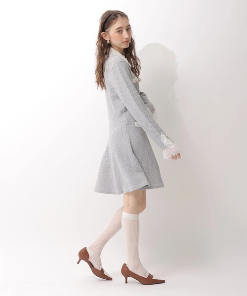 Rirandture（リランドチュール）の「ツィードポロカラーミニニットワンピース（ワンピース・レディース・グレー/ブラック/ライトブルー・1/2）」の12枚目の写真