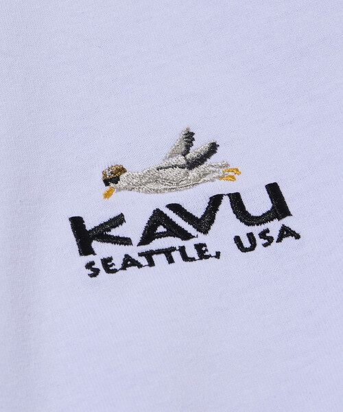 FREAK'S STORE(フリークスストア)の「限定展開 KAVU×FREAK'S STORE カブー 別注 ビッグシルエット ロゴバックプリント Tシャツ(Tシャツ/カットソー・メンズ・ホワイト/スミクロ/アッシュグレー/グレイッシュベージュ・SMALL/LARGE/MEDIUM)」の15枚目の写真