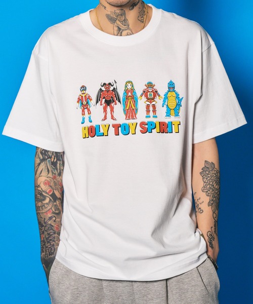 Subciety(サブサエティ)の「Holy toy spirit tee(Tシャツ/カットソー・メンズ・ブラック×ブラック/ブラック/ホワイト×ブラック/ホワイト・SMALL/MEDIUM/LARGE/X-LARGE/XX-LARGE)」の2枚目の写真
