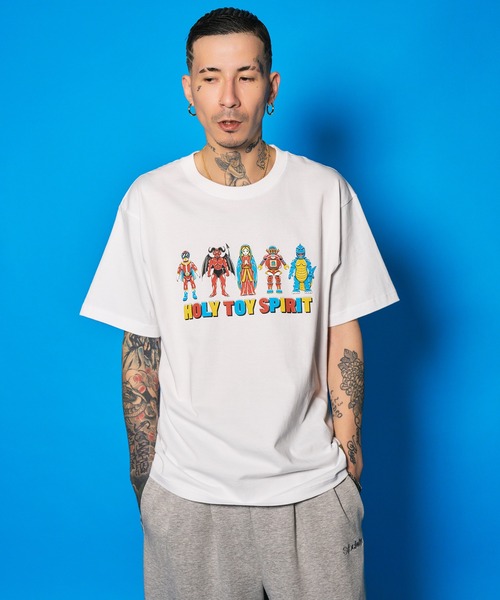 Subciety(サブサエティ)の「Holy toy spirit tee(Tシャツ/カットソー・メンズ・ブラック×ブラック/ブラック/ホワイト×ブラック/ホワイト・SMALL/MEDIUM/LARGE/X-LARGE/XX-LARGE)」の10枚目の写真