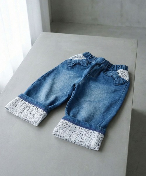 Rora(ローラ)の「ラピス ロールアップ ハーフパンツ(デニムパンツ・キッズ・ブルー・150cm/140cm/130cm/120cm/110cm)」の14枚目の写真
