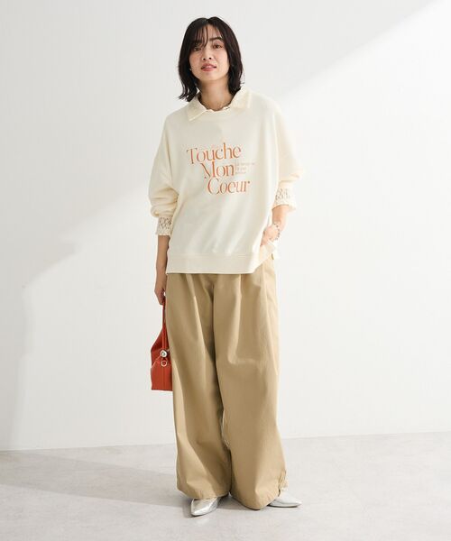 Green　Parks（グリーンパークス）の「オーバーサイズロゴ裏毛プルオーバー（スウェット・レディース・ホワイト系その他2/チャコールグレー/杢グレー・FREE）」の7枚目の写真