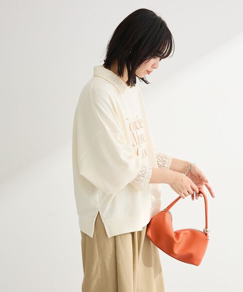 Green　Parks（グリーンパークス）の「オーバーサイズロゴ裏毛プルオーバー（スウェット・レディース・ホワイト系その他2/チャコールグレー/杢グレー・FREE）」の11枚目の写真