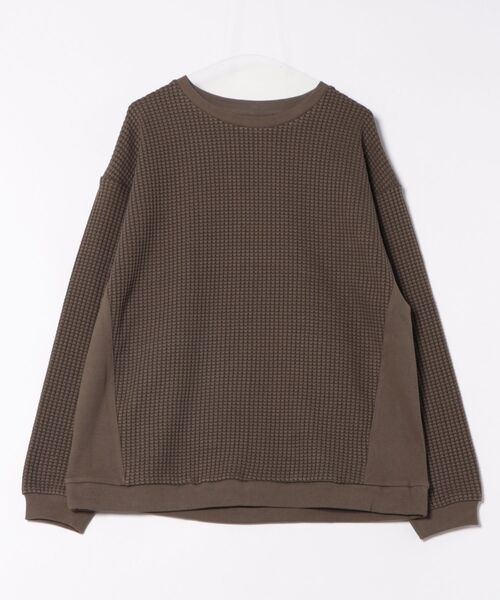 many men many mind(メニーメンメニーマインド)の「【SR】【many men many mind】BIGワッフル切り替えクルー(Tシャツ/カットソー・メンズ・カーキ・MEDIUM)」の1枚目の写真