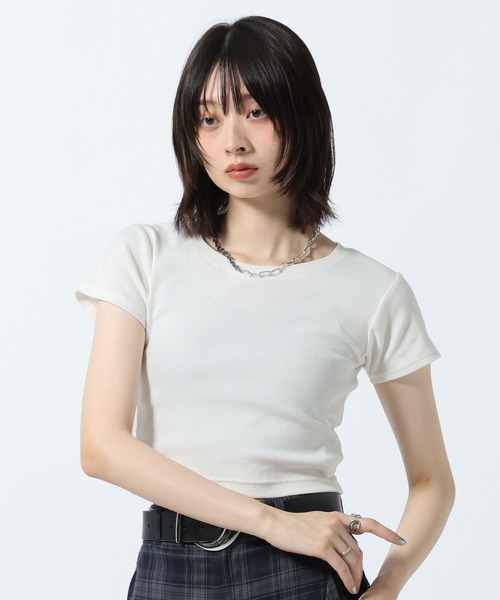 PAGEBOY(ページボーイ)の「【汗染み防止/吸水速乾/撥水/2サイズ展開】ジミレスコンパクトT(Tシャツ/カットソー・レディース・チェリーピンク/ブラック/オフホワイト/グレー/ダークグリーン/ラベンダー/ホワイト系その他4・SMALL/MEDIUM)」の2枚目の写真