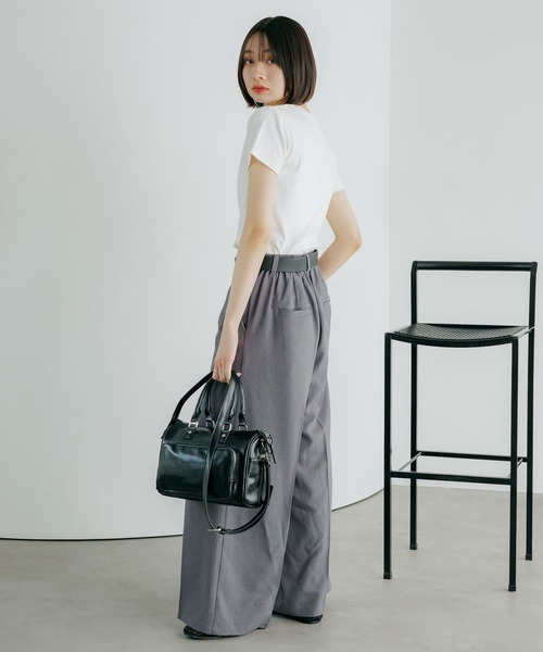 PAGEBOY（ページボーイ）の「ジミレスコンパクトT（Tシャツ/カットソー・レディース・チェリーピンク/ブラック/オフホワイト/グレー/ダークグリーン・SMALL/MEDIUM）」の8枚目の写真