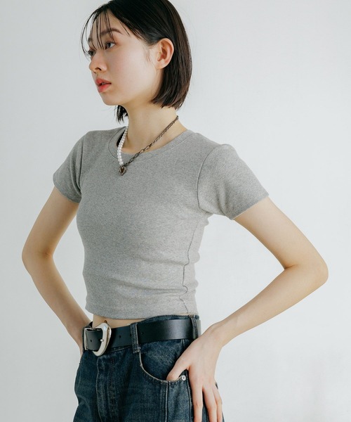 PAGEBOY（ページボーイ）の「ジミレスコンパクトT（Tシャツ/カットソー・レディース・チェリーピンク/ブラック/オフホワイト/グレー/ダークグリーン・SMALL/MEDIUM）」の20枚目の写真