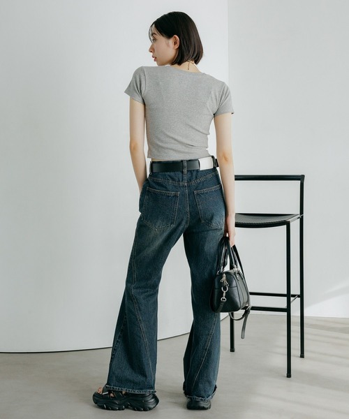 PAGEBOY（ページボーイ）の「ジミレスコンパクトT（Tシャツ/カットソー・レディース・チェリーピンク/ブラック/オフホワイト/グレー/ダークグリーン・SMALL/MEDIUM）」の19枚目の写真