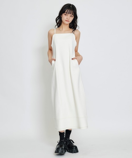 REDYAZEL(レディアゼル)の「【セットアップ可能】バイカラーステッチカットロングワンピース(ワンピース・レディース・キナリ/ミント/ネイビー・FREE)」の8枚目の写真