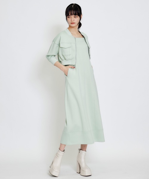 REDYAZEL(レディアゼル)の「【セットアップ可能】バイカラーステッチカットロングワンピース(ワンピース・レディース・キナリ/ミント/ネイビー・FREE)」の15枚目の写真