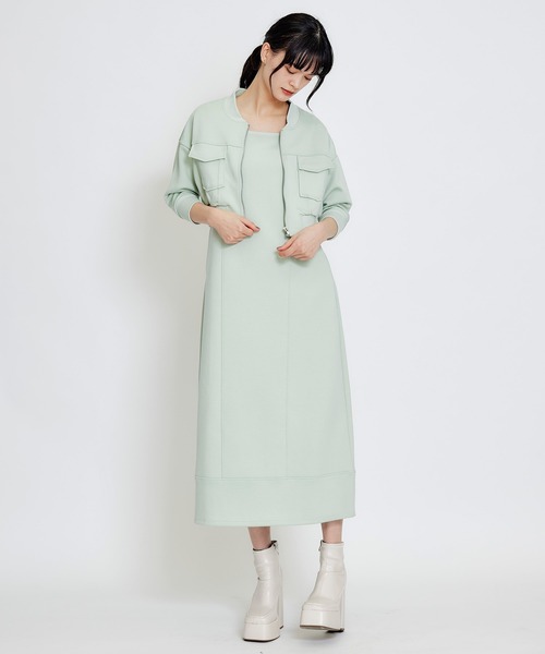 REDYAZEL(レディアゼル)の「【セットアップ可能】バイカラーステッチカットロングワンピース(ワンピース・レディース・キナリ/ミント/ネイビー・FREE)」の16枚目の写真