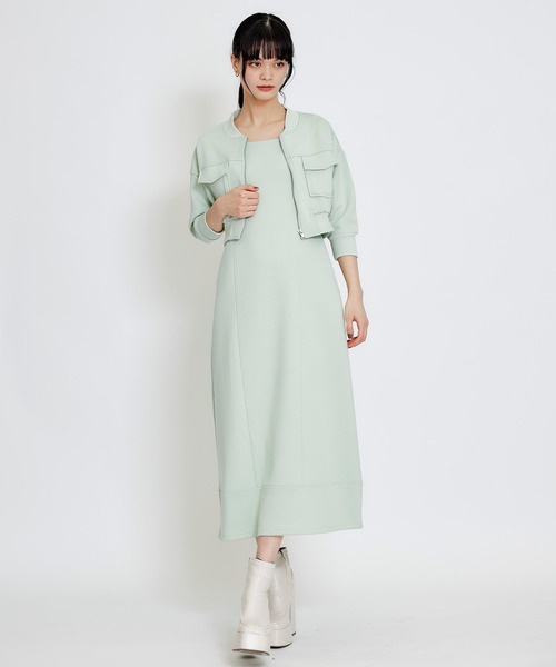 REDYAZEL(レディアゼル)の「【セットアップ可能】バイカラーステッチカットロングワンピース(ワンピース・レディース・キナリ/ミント/ネイビー・FREE)」の17枚目の写真