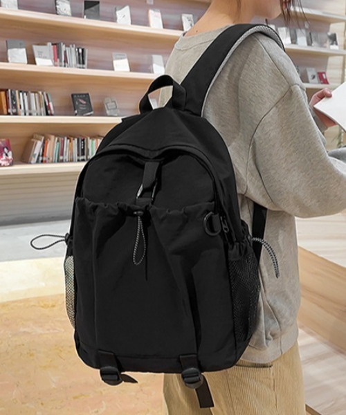 Teem Store(チームストア)の「【A4対応/大容量】【ユニセックス】サイドポケット軽量バックパック(バックパック/リュック・レディース・ホワイト/ワイン/ブラック/オレンジ・F)」の19枚目の写真